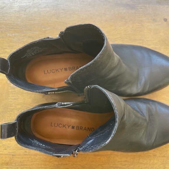 Lucky Brand Basel Leather Ankle Booties Size 6 - Picture 6 of 8